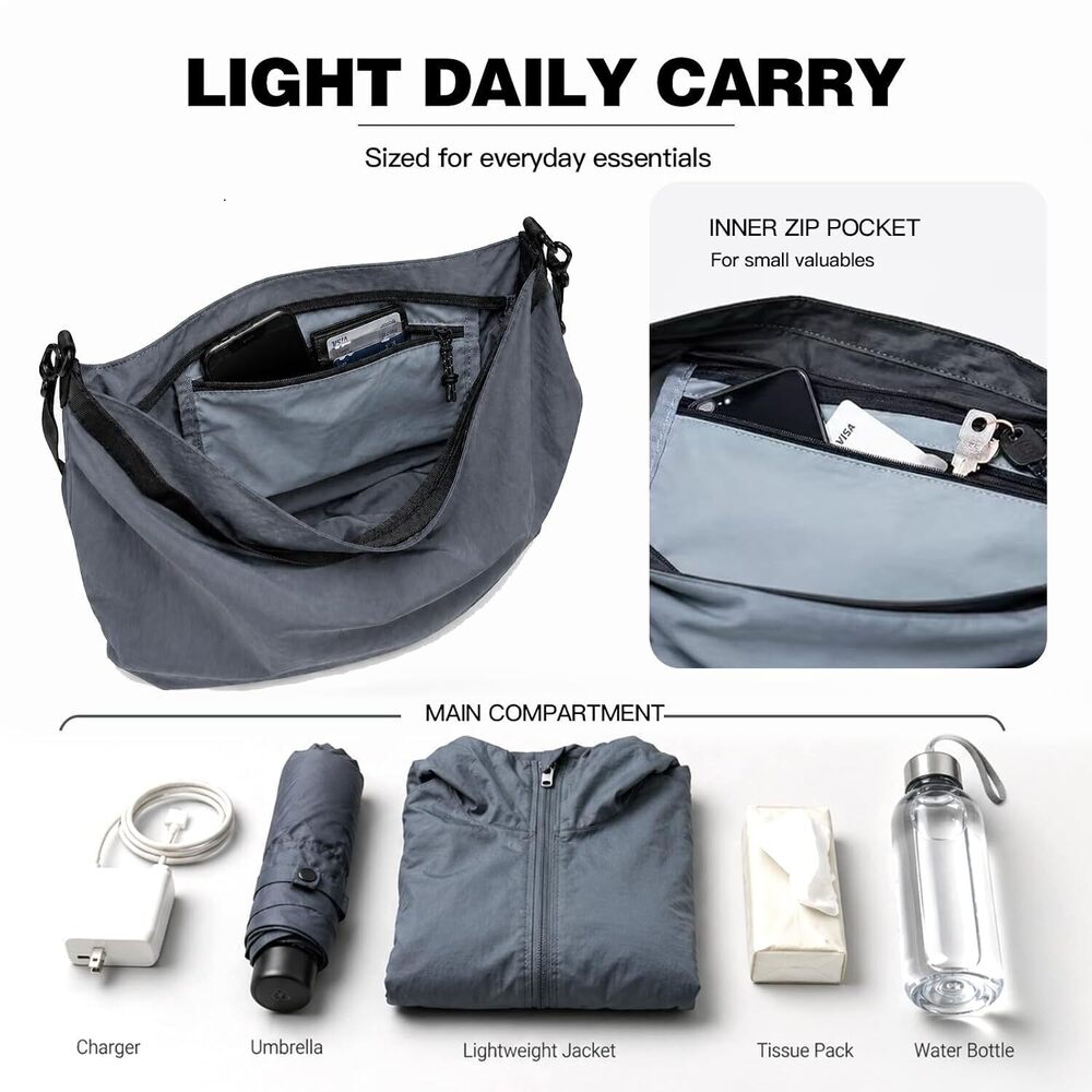 Packable Tote Bag,ightweight Foldable Travel Crossbody Bag for - Picture 6 of 7